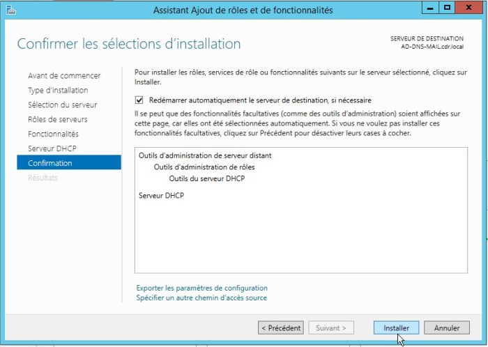 Assistant Ajout de rôles et de fonctionnalités7