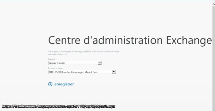 Centre d'administration Exchange - Internet Explorer222