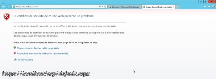 Erreur de certificat  navigation bloquée - Internet Explore4r