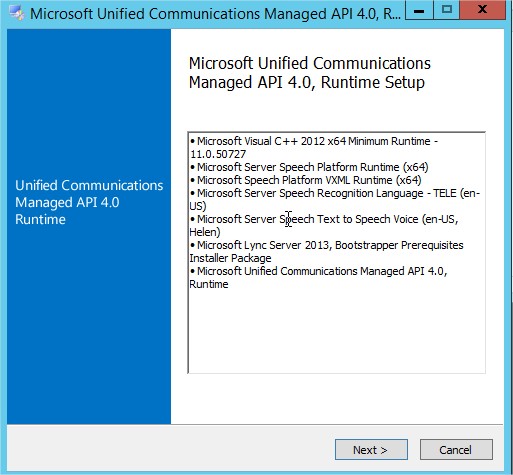 Microsoft Unified Communications Managed API 4.0, Runtime Setup