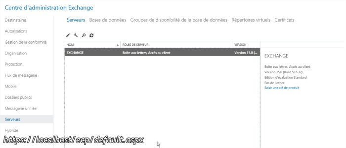 Serveurs - Microsoft Exchange - Internet Explorer10