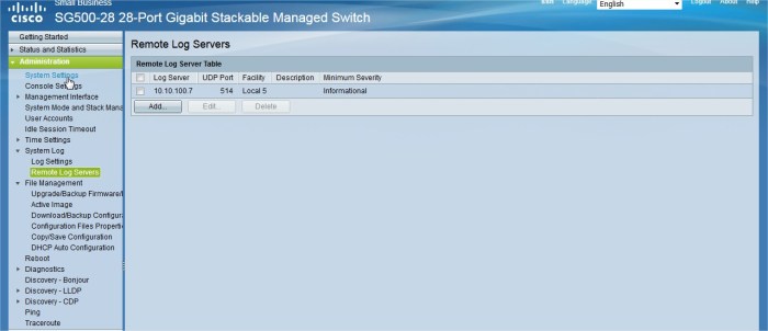 SG500-28 28-Port Gigabit Stackable Managed Switch - Mozilla Firefox